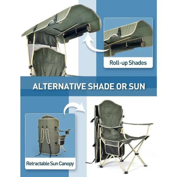 docusvect-heavy-duty-folding-beach-camping-chair-with-shade-canopy-for-adults-supports-330-lbs-4